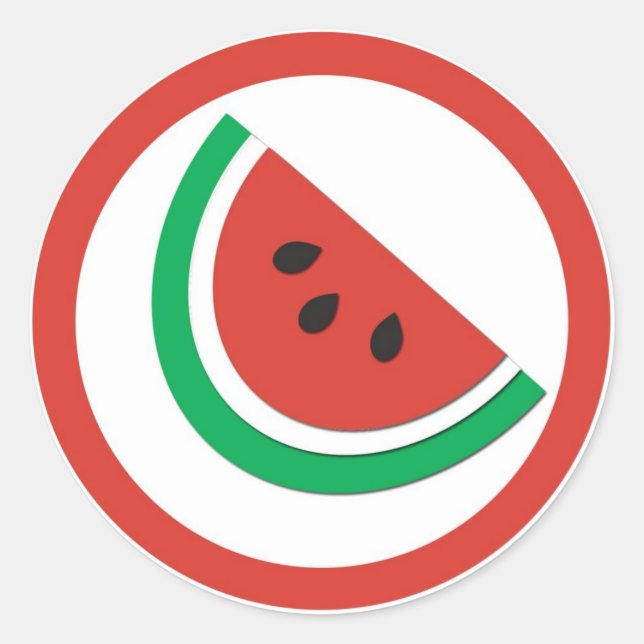 Watermelon flavour circle sticker labels (Front)