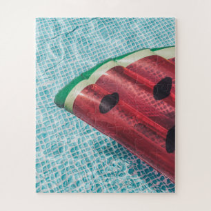 Watermelon Float in Swimming Pool Jigsaw Puzzle