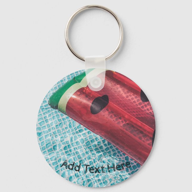 Watermelon Float in Swimming Pool Key Ring (Front)