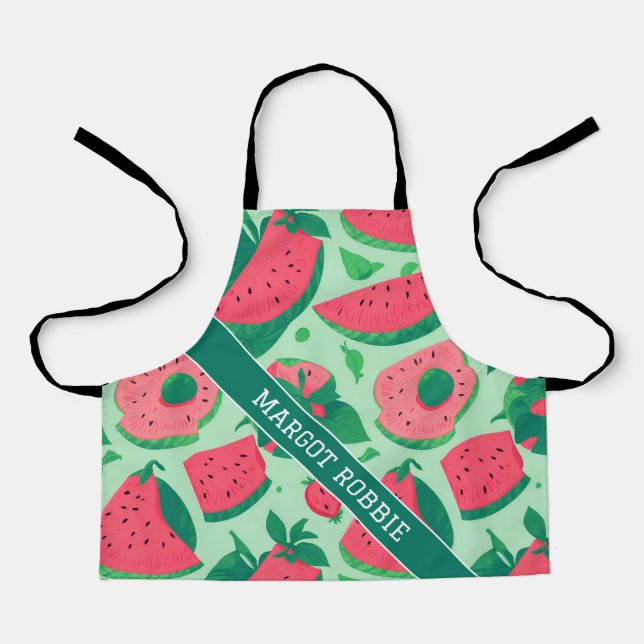 Watermelon Floral Colourful Personalised Pattern Apron (Front)