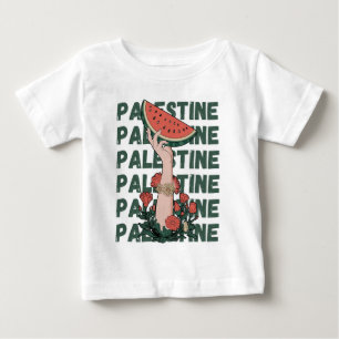 watermelon, flowers, and free palestine Repeat  Baby T-Shirt