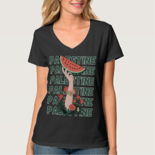watermelon, flowers, and free palestine Repeat   T-Shirt