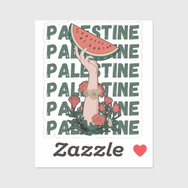 watermelon, flowers, and  palestine text Repeat  (Sheet)