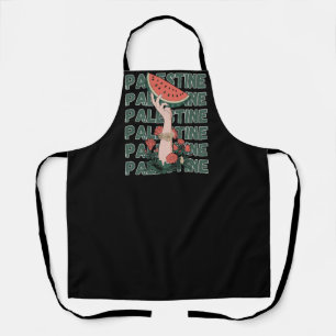watermelon, flowers, and palestine text Repeat Apron