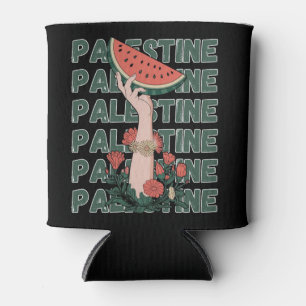watermelon, flowers, and  palestine text Repeat  Can Cooler