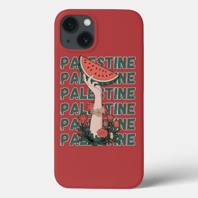 watermelon, flowers, and  palestine text Repeat  Case-Mate iPhone Case (Back)