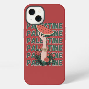 watermelon, flowers, and  palestine text Repeat  iPhone 13 Case