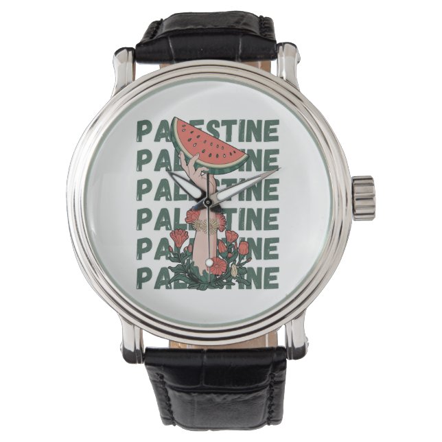 watermelon, flowers, and  palestine text Repeat  Watch (Front)