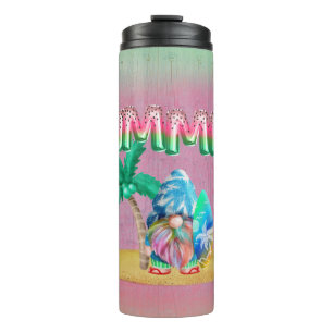 Watermelon Foil Balloons And Tie Dye Beach Surfing Thermal Tumbler
