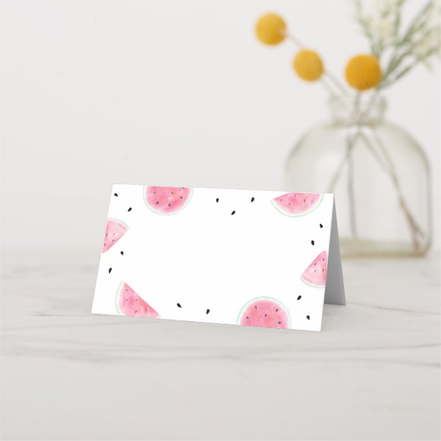 Watermelon Fold Over Table Label Place Card (Front)