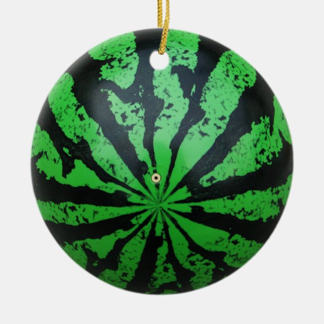 Watermelon Football / Soccer Ball Ceramic Tree Decoration (Front)
