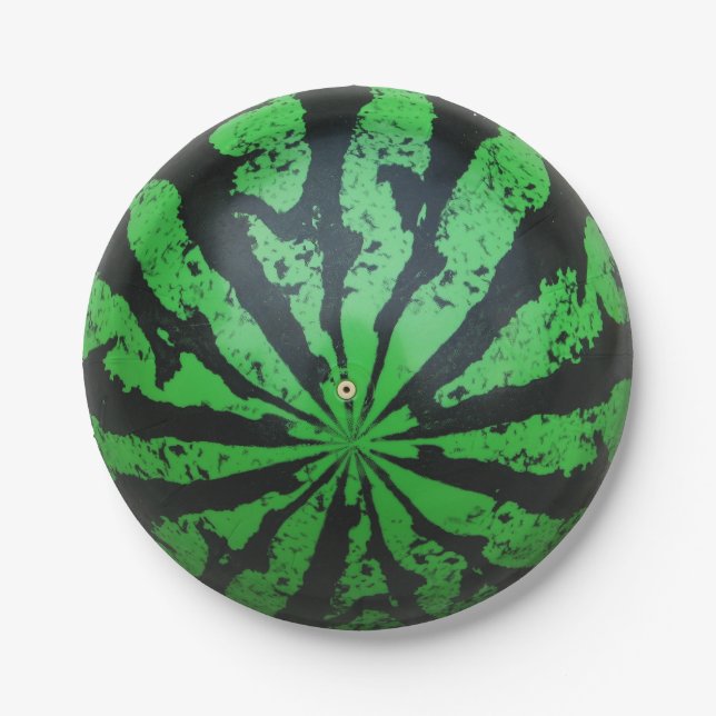 Watermelon Football / Soccer Ball Paper Plate (Front)