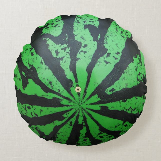 Watermelon Football / Soccer Ball Round Cushion (Front)