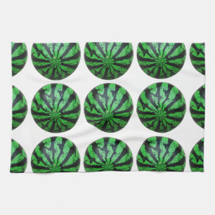 Watermelon Football / Soccer Ball Tea Towel