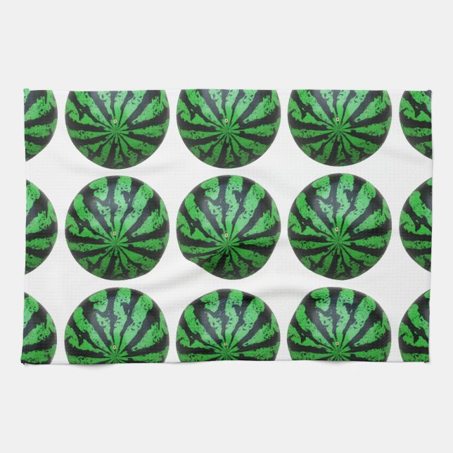 Watermelon Football / Soccer Ball Tea Towel (Horizontal)