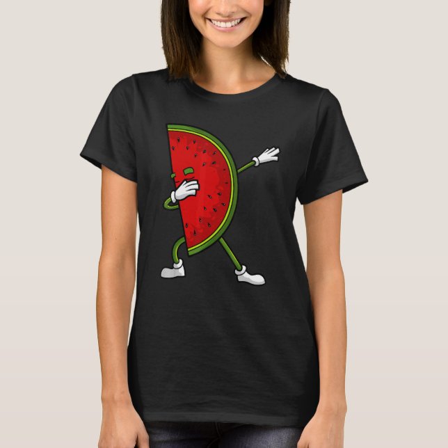 Watermelon For Men Women Dabbing Watermelon Wedge  T-Shirt (Front)