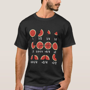 Watermelon Fraction Math Teachers Back To School E T-Shirt