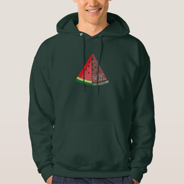 Watermelon Free Gaza Free Palestine Cloud Word Hoodie (Front)