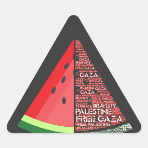 Watermelon Free Gaza Free Palestine Cloud Word Triangle Sticker