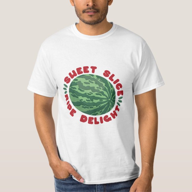 WATERMELON FRUIT FLAT SWEET SLICE RIPE DELIGHT T-Shirt (Front)