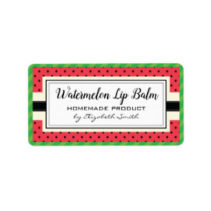 Watermelon fruit flavour homemade lip balm label