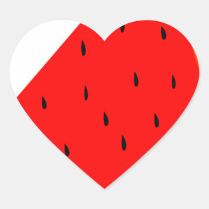 Watermelon Fruit harvest slice summer Heart Sticker