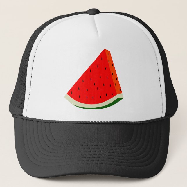 Watermelon Fruit harvest slice summer Trucker Hat (Front)