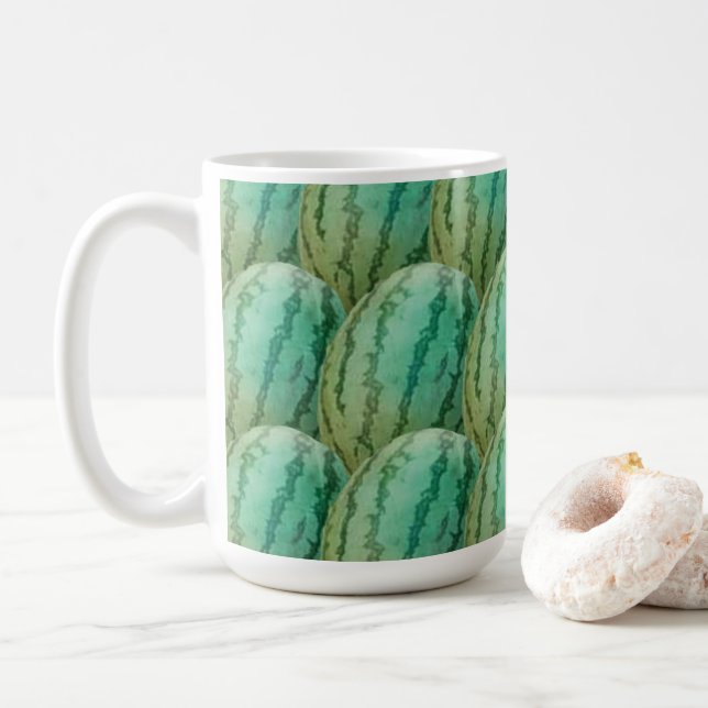 Watermelon Fruit Pattern Coffee Mug (With Donut)