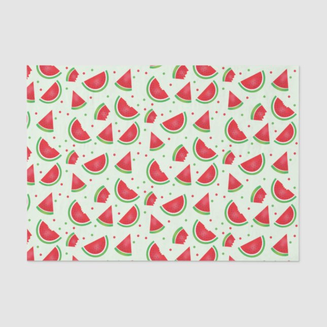 Watermelon Fruit Pattern Melon Summer Light Green Tissue Paper (Front)