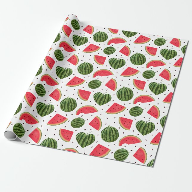 Watermelon Fruit Pattern Wrapping Paper (Unrolled)