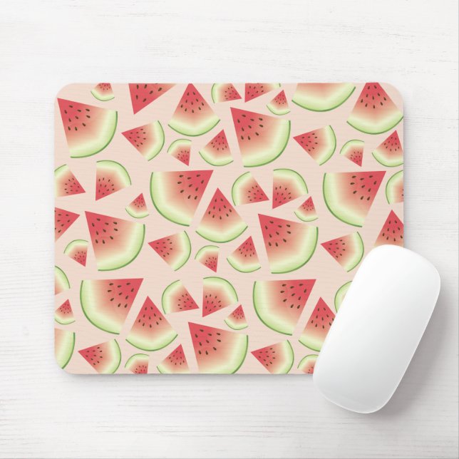 Watermelon Fruit Slices Pattern Mouse Mat (With Mouse)