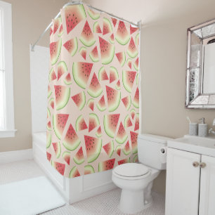 Watermelon Fruit Slices Pattern Shower Curtain