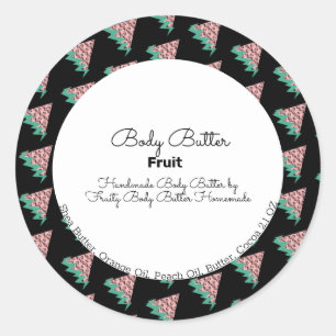 Watermelon Fruit Summer Body Butter Bath Branding Classic Round Sticker