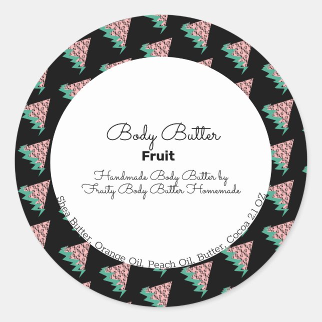 Watermelon Fruit Summer Body Butter Bath Branding Classic Round Sticker (Front)