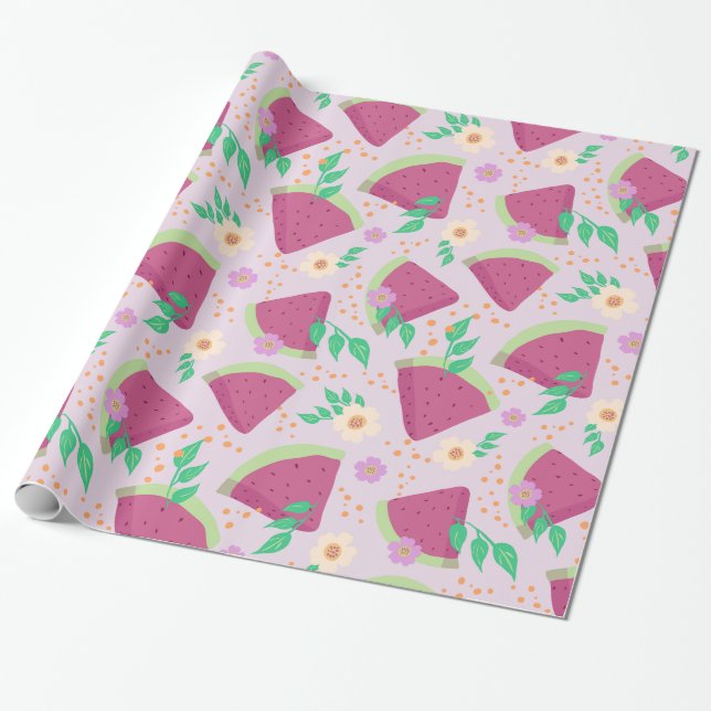 Watermelon fruit summer food wrapping paper (Unrolled)