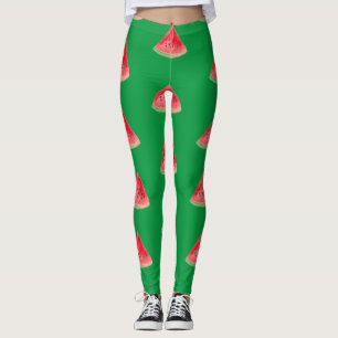 Watermelon fruit watercolor Food Tropical Pattern Leggings