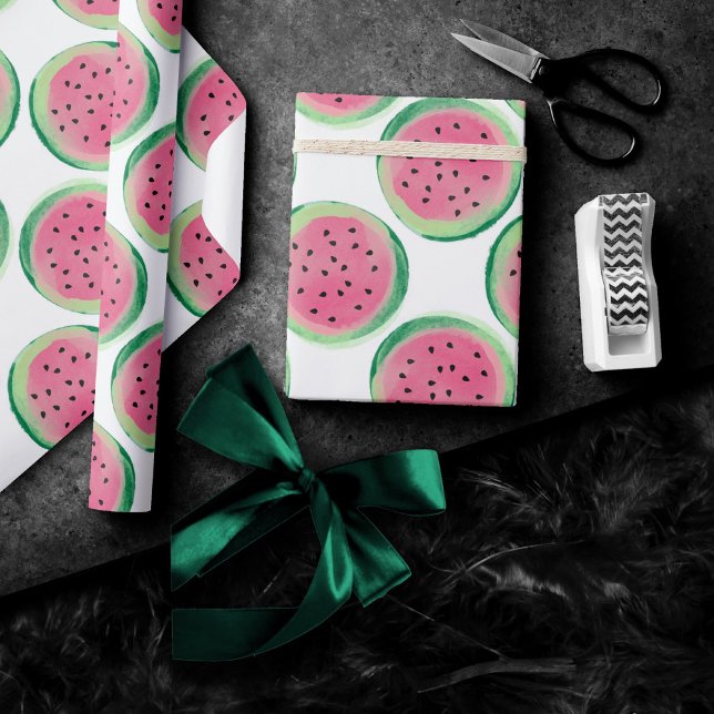 Watermelon Fun | Summer Fruit Watercolor Treat Wrapping Paper (Creator Uploaded)