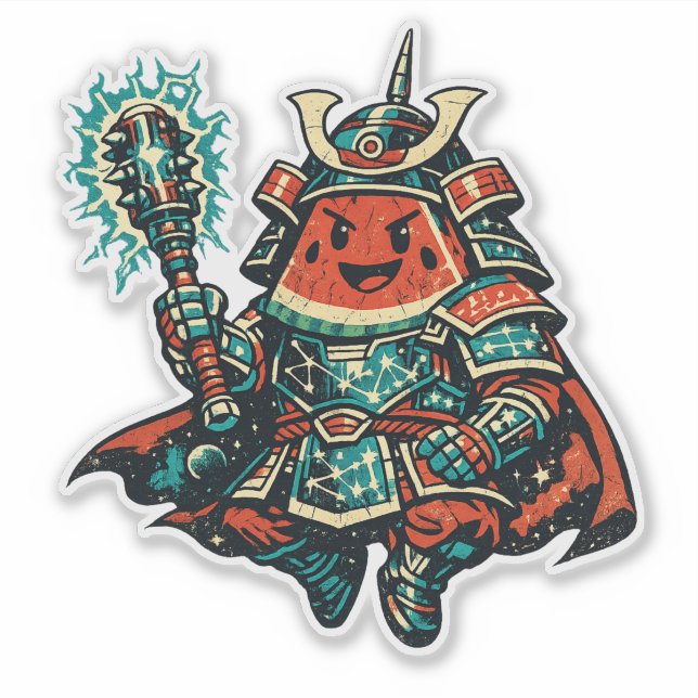 Watermelon Galaxy Shogun — Vintage Cosmic Samurai (Front)