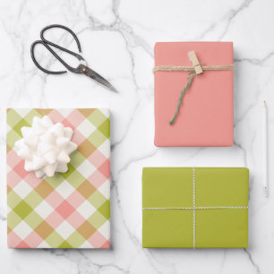 Watermelon Gingham Wrapping Paper Sheet