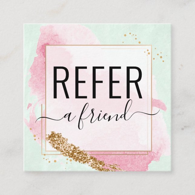 Watermelon Gold Salon Refer A Friend Referral Card (Front)