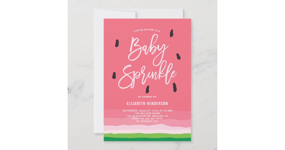Watermelon Gradient Modern Baby Sprinkle Invitation | Zazzle
