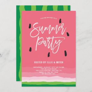 Watermelon Gradient Modern Summer Party Invitation