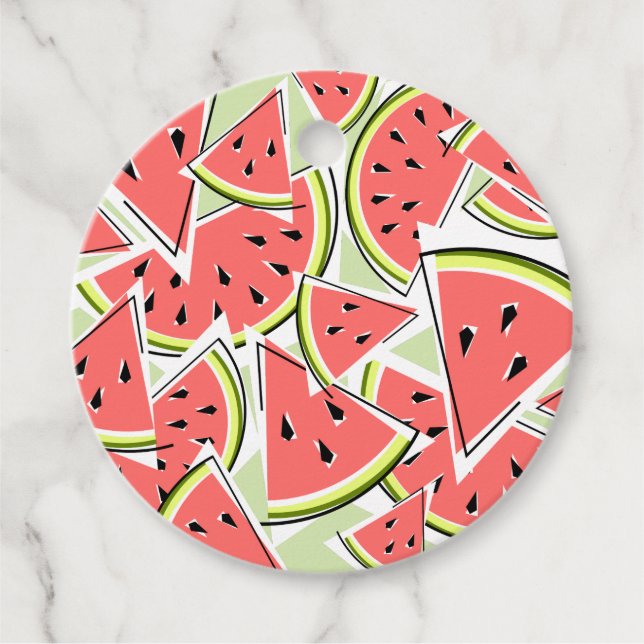 Watermelon Green Favour Tags (Front)