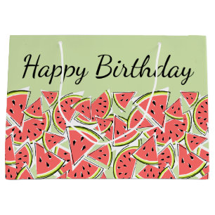 Watermelon Green Happy Birthday Large Gift Bag