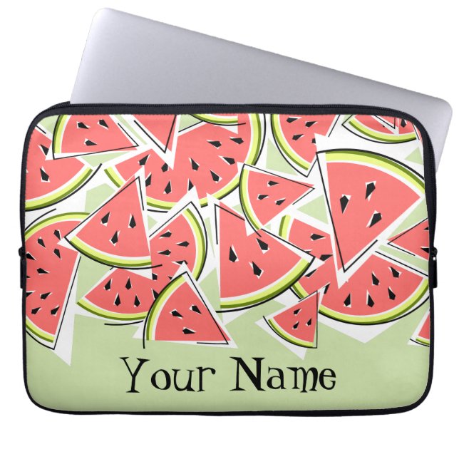 Watermelon Green Name laptop sleeve (Front)