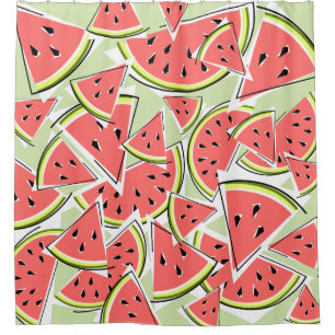 Watermelon Green shower curtain