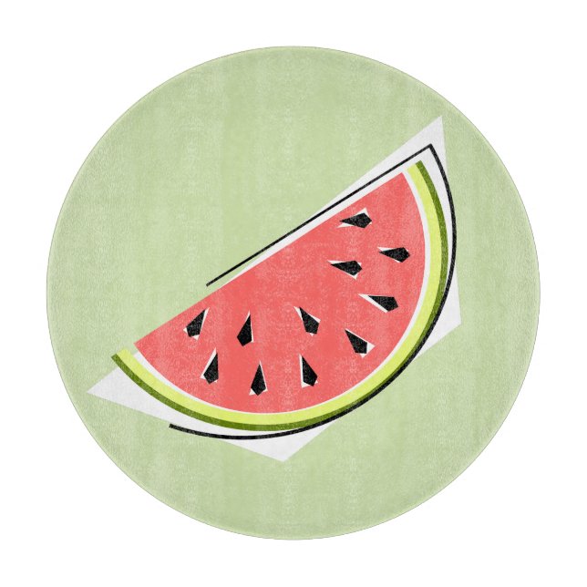 Watermelon Green Slice cutting board round (Front)