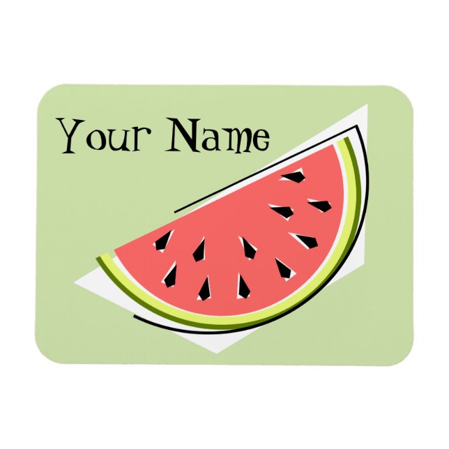 Watermelon Green Slice Name Magnet (Horizontal)
