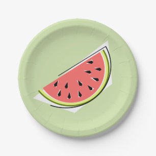 Watermelon Green slice paper plates