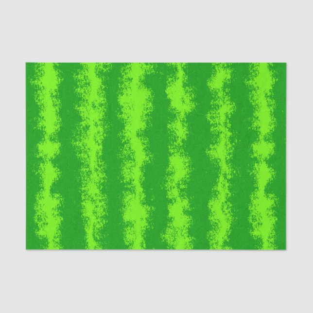 Watermelon Green Summer Fruit Rind Pattern Tissue Paper (Front)